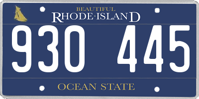 RI license plate 930445