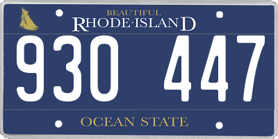 RI license plate 930447