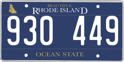 RI license plate 930449