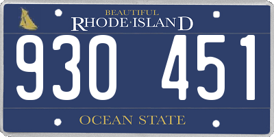RI license plate 930451