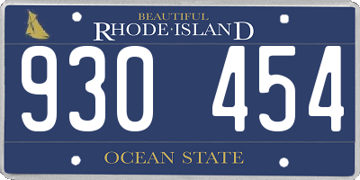 RI license plate 930454