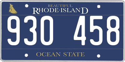 RI license plate 930458