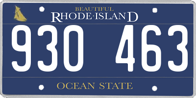 RI license plate 930463