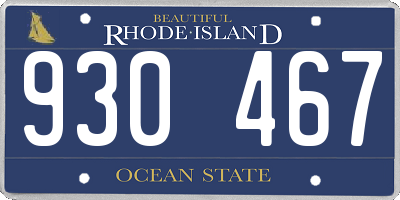 RI license plate 930467