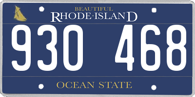 RI license plate 930468