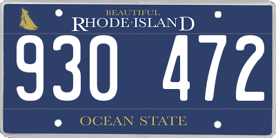 RI license plate 930472