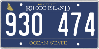 RI license plate 930474