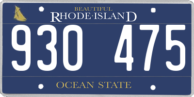 RI license plate 930475