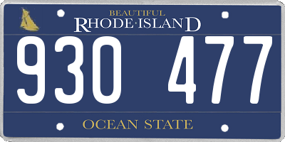 RI license plate 930477