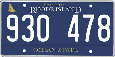 RI license plate 930478