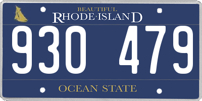 RI license plate 930479