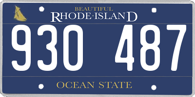 RI license plate 930487