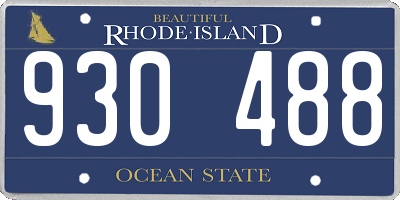 RI license plate 930488