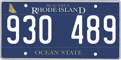 RI license plate 930489