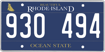 RI license plate 930494