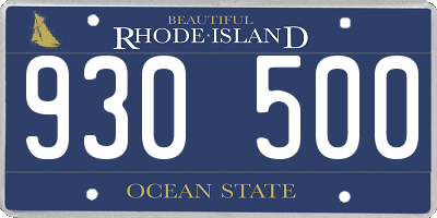 RI license plate 930500