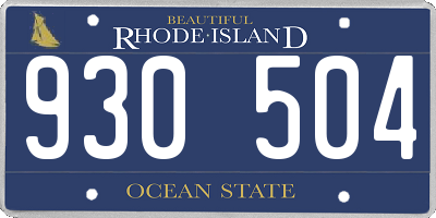 RI license plate 930504
