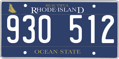 RI license plate 930512