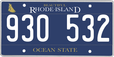 RI license plate 930532