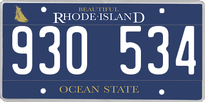 RI license plate 930534