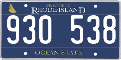 RI license plate 930538