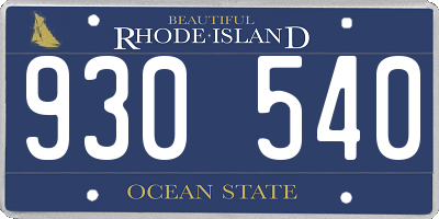 RI license plate 930540