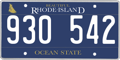 RI license plate 930542