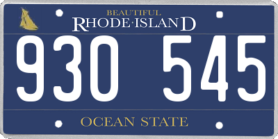 RI license plate 930545