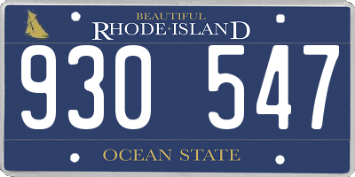 RI license plate 930547