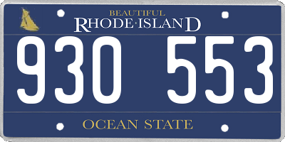 RI license plate 930553
