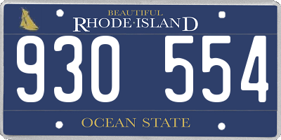 RI license plate 930554