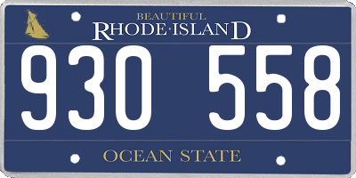 RI license plate 930558