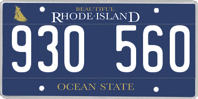 RI license plate 930560