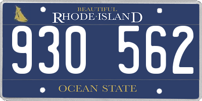 RI license plate 930562