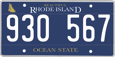 RI license plate 930567