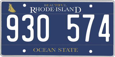 RI license plate 930574