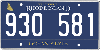 RI license plate 930581