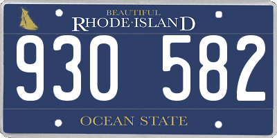 RI license plate 930582