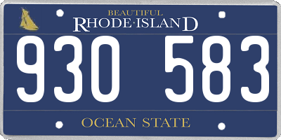 RI license plate 930583