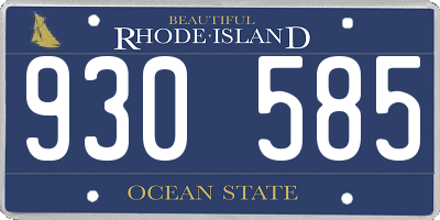 RI license plate 930585