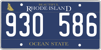 RI license plate 930586