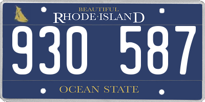 RI license plate 930587