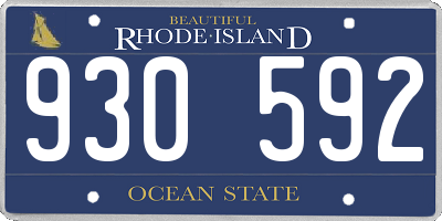 RI license plate 930592