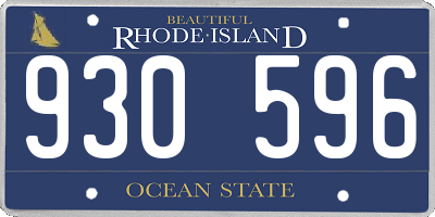 RI license plate 930596