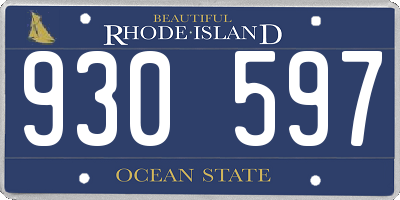 RI license plate 930597