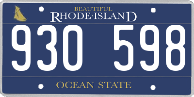 RI license plate 930598