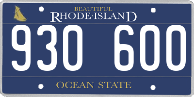 RI license plate 930600