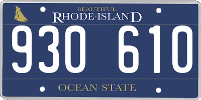 RI license plate 930610