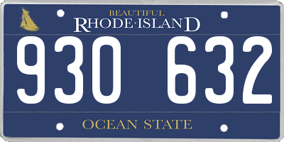 RI license plate 930632