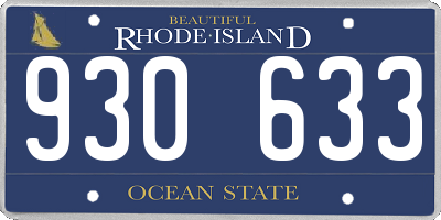 RI license plate 930633